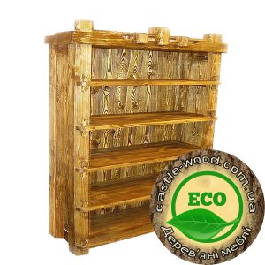 Шкаф деревянный с полками из массива сосны - фото 1